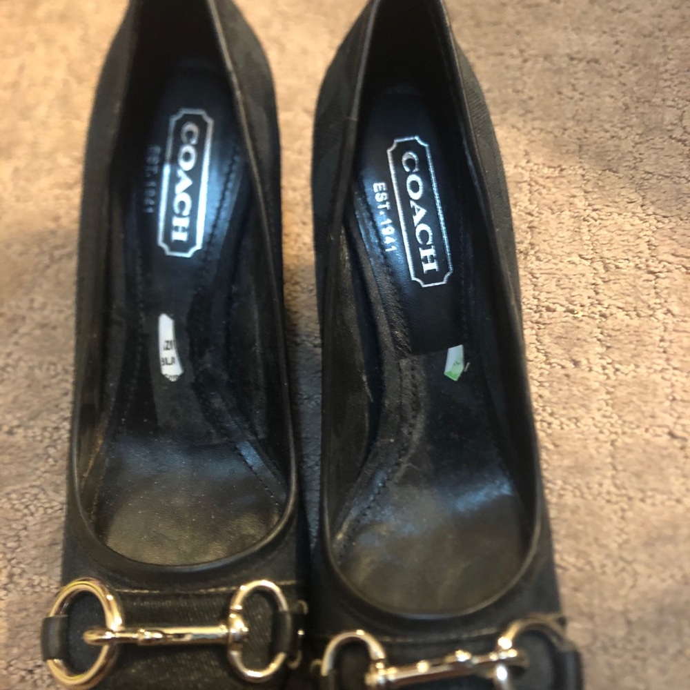 Coach black wedge shoes